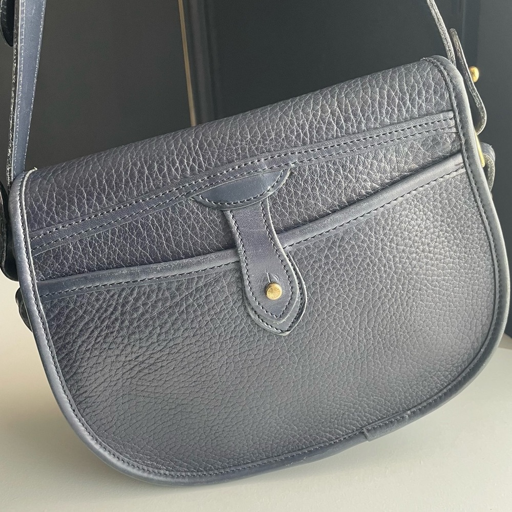 Dooney and Bourke AWL Leather Navy Blue Saddle crossbody Bag - Picture 5 of 15